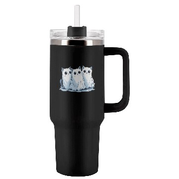 Discover Funny Ghost Cat Tumblers 40 Oz With Handle