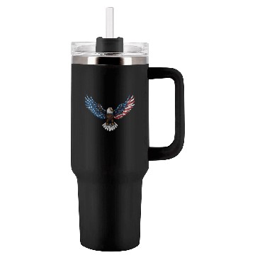 Discover us flag colored eagle Tumblers 40 Oz With Handle