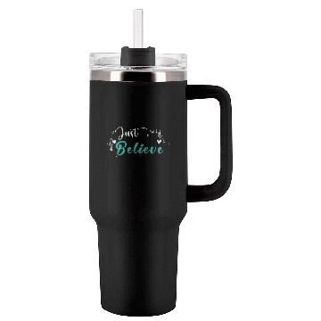 Discover Just Believe original White-Blue Tumblers 40 Oz With Handle