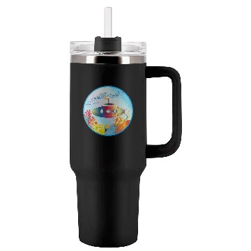 Discover Colorful Submarine in a Tropical Coral Reef Tumblers 40 Oz With Handle