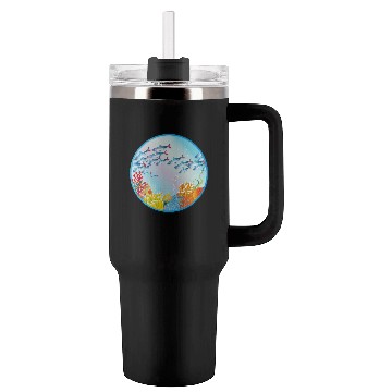 Discover School of colorful fish in a coral reef Tumblers 40 Oz With Handle