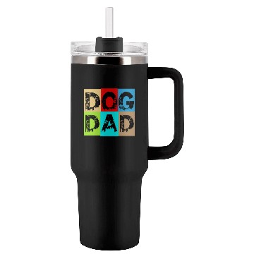 Discover Dog Dad – Colorful Retro Pet Lover Design Tumblers 40 Oz With Handle