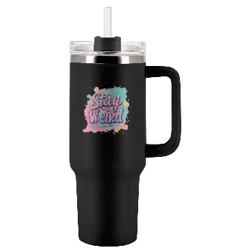 Discover Stay Weird Neon Graphic Design Tumblers 40 Oz With Handle
