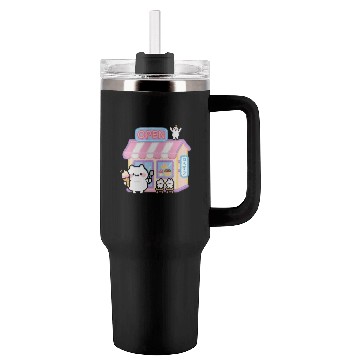 Discover Kawaii Cat Ice Cream Shop Illustration Tumblers 40 Oz With Handle