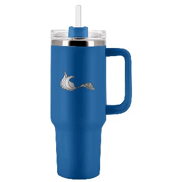 Discover Light Grey Mermaid Tail - no text Polo Tumblers 40 oz With Handle