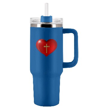 Discover Cross and Heart Tumblers 40 oz With Handle