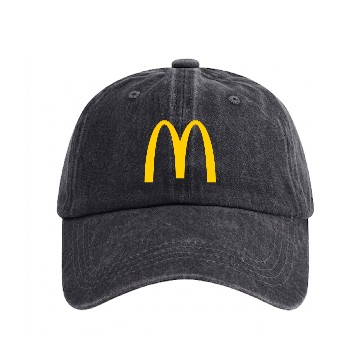 Discover McDonald's Logo Embroidered Cap Hat Washed Denim Baseball Caps