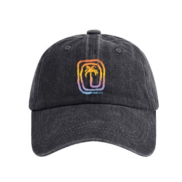 Discover Cool Orient Beach Saint Martin Palm Tree Souvenir Washed Denim Baseball Caps