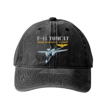 Discover F 14 Tomcat Naval aviation Washed Denim Baseball Caps