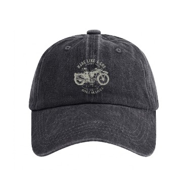Discover Royal Enfield Bullets 1948 Washed Denim Baseball Caps
