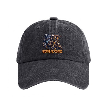 Discover Medieval Motocross Adventure Washed Denim Baseball Caps
