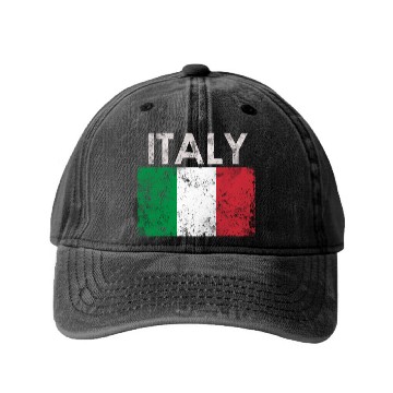 Discover Italian Italy Flag Pride Washed Denim Baseball Caps