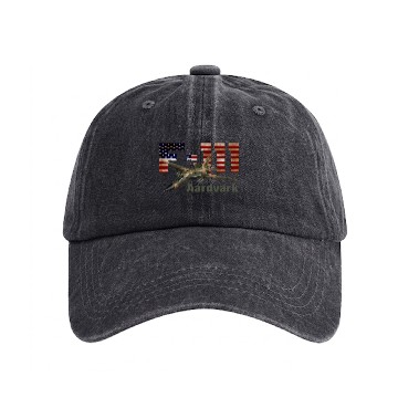 Discover F 111 Aardvark US AIrforce Washed Denim Baseball Caps