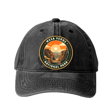 Discover Mesa Verde National Park Washed Denim Baseball Caps