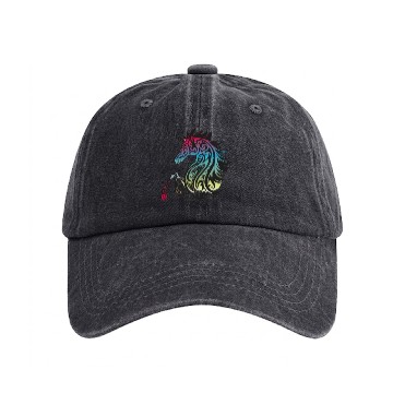 Discover Mystical Rainbow Unicorn Art Washed Denim Baseball Caps