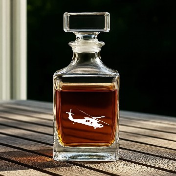 Discover UH-60 Black Hawk Helicopter Silhouette Whiskey Decanters