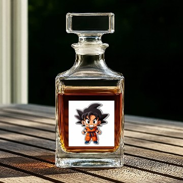 Discover Goku Sticker Happy Bold Colors art toy style Whiskey Decanters