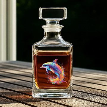 Discover Watercolor Colorful Dolphin Colorful Animals Whiskey Decanters