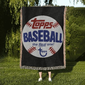 Discover Topps Baseball Vintage Style The Real One Woven Blankets