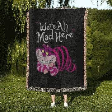 Discover Cheshire Cat Were all Mad Here Cat 1669 Woven Blankets