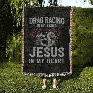 Discover Drag Racing Race Car Drag Racing Woven Blankets