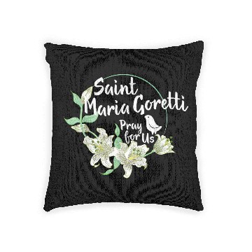 Discover St. Maria Goretti Purity Catholic Saints Lily Symb Woven Pillows