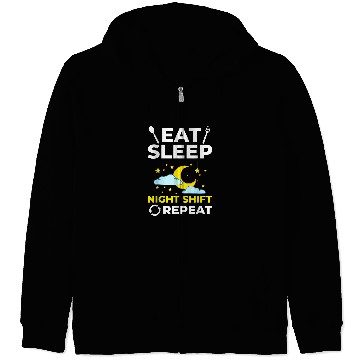Discover Shift Work Night Job Worker Midnight Funny Coffee 2 Zip Hoodies