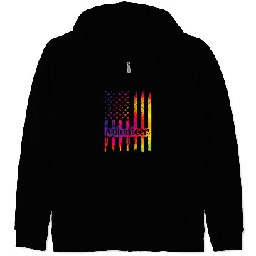Discover Volunteer US Flag Voluntary Worker Volunteering Zip Hoodies