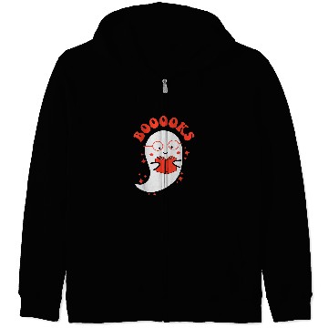 Discover Cute ghosts Book Reading School Funny Halloween Zip Hoodies