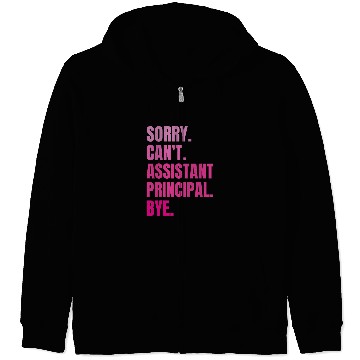 Discover Sorry Cant Assistant Principal Bye Retro School Worker 1 Zip Hoodies