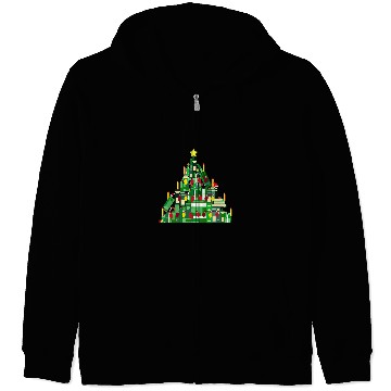 Discover Book Lover Christmas Tree Reading Nerd 1 Zip Hoodies