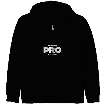 Discover Support Pro Wrestling Smark Fan Distressed Logo Zip Hoodies