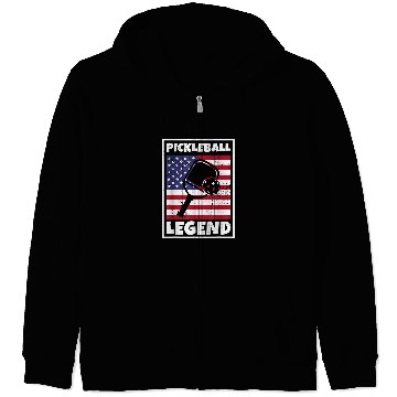 Discover American Pickleball Legend Paddleball for Pickleball Player Zip Hoodies