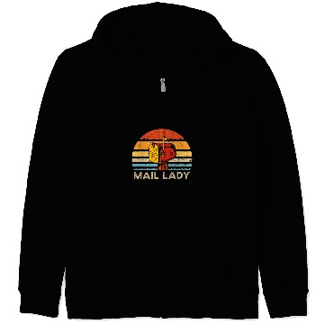 Discover Retro Mail Lady Postal Worker Zip Hoodies