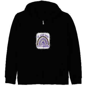 Discover We Wear Purple Leopard Rainbow For Epilepsy Awareness Zip Hoodies
