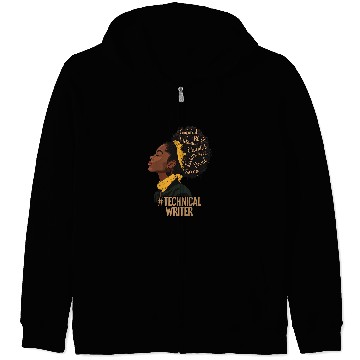 Discover Technical Writer Afro African American Black History Zip Hoodies