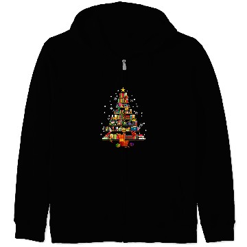 Discover book christmas tree Zip Hoodies