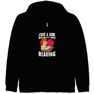 Discover Bookworm Girls Women Librarian Geek Book Reading Zip Hoodies