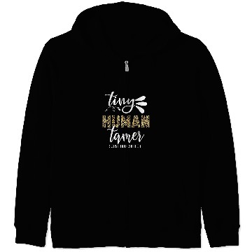 Discover Tiny Human Tamer Leopard Print Childcare Worker Teacher Mom Zip Hoodies