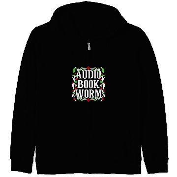 Discover Audio Book Worm Funny Floral Elements Design Zip Hoodies