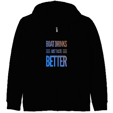 Discover Funny Boat Drinks Day Drinking Zip Hoodies