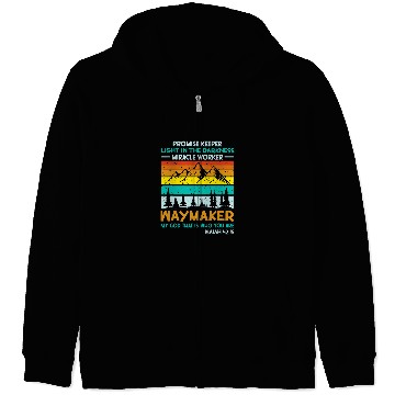 Discover Waymaker Promise Keeper Miracle Worker Retro Christian Zip Hoodies