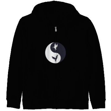 Discover Tai Chi White Crane Yin Yang Qi Gong Chinese White Bird Zip Hoodies
