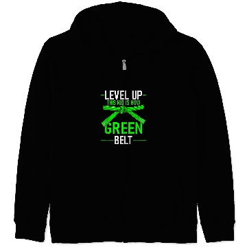 Discover Level Up This Kid Is Now Green Belt Karate Zip Hoodies