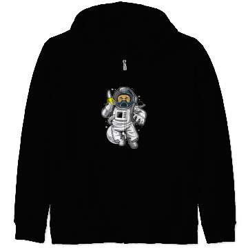 Discover Astronauts Chimpazee astronaut with banana Zip Hoodies