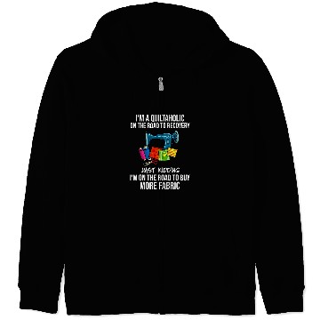 Discover Sewing Machine Patchwork Gift Quilt Quilter Zip Hoodies