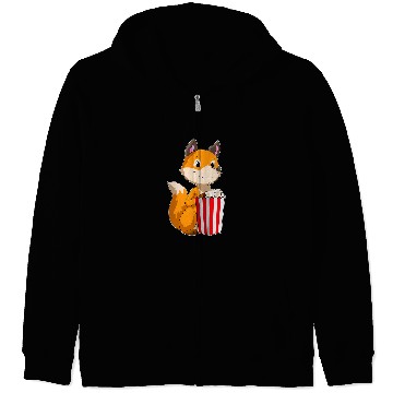 Discover Fox Lover Popcorn Zip Hoodies