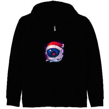 Discover Astronauts Wearing Santa Claus Hat Space Christmas Zip Hoodies