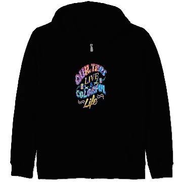 Discover Sewing Machine Quilters Live A Colorful Life Quilting Patchwork Seamstress Zip Hoodies