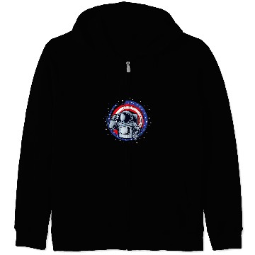 Discover Astronauts Funny Spaceman July 4th With Flag Astronaut Zip Hoodies